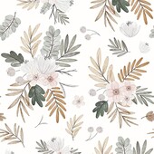 Boho tapéta virágos tapéta, akvarell virágok, öntapadó, eltávolítható érintkezőpapír fali lakberendezéshez