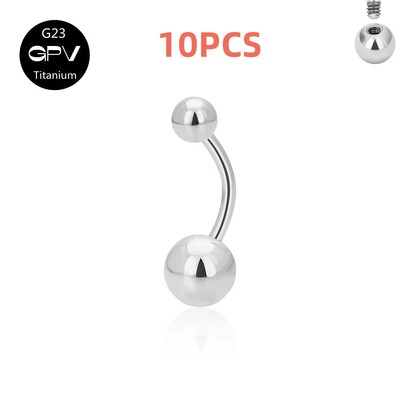 10 DB 14G köldökgyűrű Köldök G23 titán piercing alap test piercing ékszer 8 mm rúd párok stílusú köldök köröm