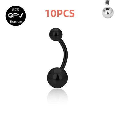 10 DB 14G köldökgyűrű Köldök G23 titán piercing alap test piercing ékszer 8 mm rúd párok stílusú köldök köröm