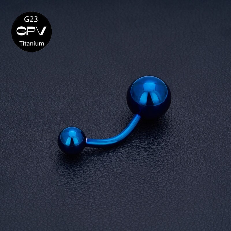 10 DB 14G köldökgyűrű Köldök G23 titán piercing alap test piercing ékszer 8 mm rúd párok stílusú köldök köröm