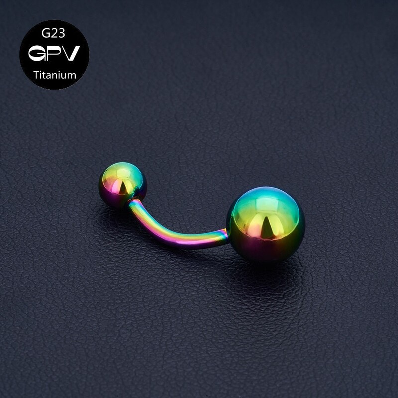 10 DB 14G köldökgyűrű Köldök G23 titán piercing alap test piercing ékszer 8 mm rúd párok stílusú köldök köröm