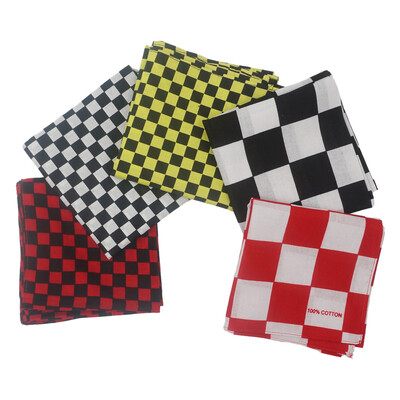 Καρό Racing Flag Bandanas Ανδρικές Γυναικείες αγωνιστικές μάσκα κάλυμμα προσώπου Βαμβακερό καρό καρό κεφαλόδεσμο Κασκόλ λαιμό Ασπίδα για τον ήλιο
