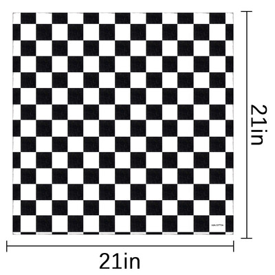 Sakktábla Versenyzászló Bandanas Férfi Női Versenyparti Arcvédő Maszk Pamut kockás Kockás fejpánt Nyak Sál Napvédő Pajzs