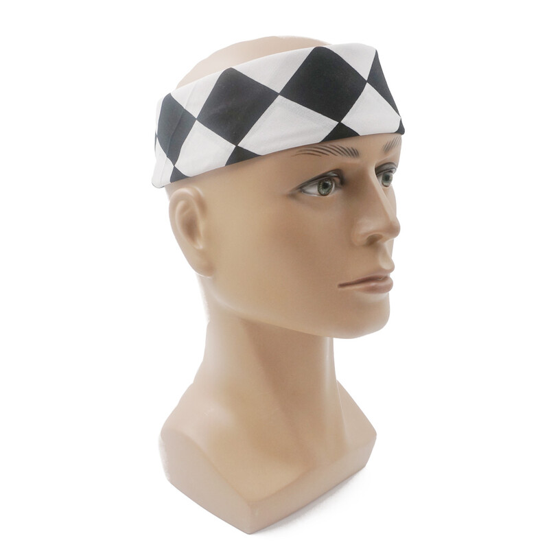 Sakktábla Versenyzászló Bandanas Férfi Női Versenyparti Arcvédő Maszk Pamut kockás Kockás fejpánt Nyak Sál Napvédő Pajzs