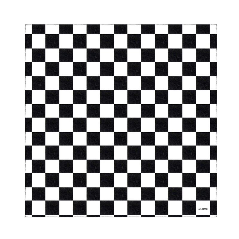 Sakktábla Versenyzászló Bandanas Férfi Női Versenyparti Arcvédő Maszk Pamut kockás Kockás fejpánt Nyak Sál Napvédő Pajzs