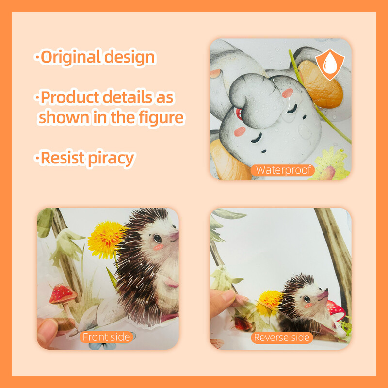 Miško gyvūnai Sienų lipdukai Animaciniai filmai Lapė Ežiukas Pušis Vinilo lipdukai vaikų kambariui Kūdikių miegamojo namų sienų apdaila