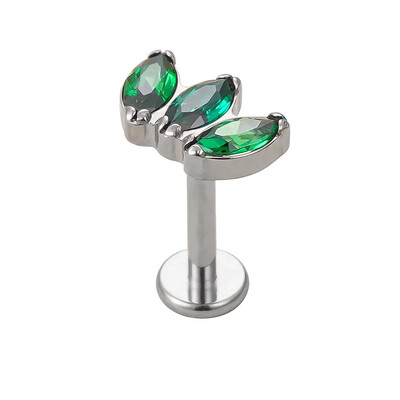 Titánový piercing do ucha G23, 3 zirkónové náušnice s labretovým vzorom, piercing do chrupavky, tragus, špirály, pery, šperky na telo.