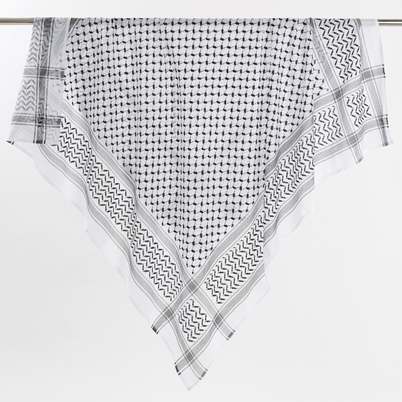 Παραδοσιακό Arafat Kuffiyeh Παλαιστινιακό Ασπρόμαυρο Αραβικό Κασκόλ Kafiya Shemagh Keffiyeh Μέσης Ανατολής Μαντίλι Ζακάρ Headwrap