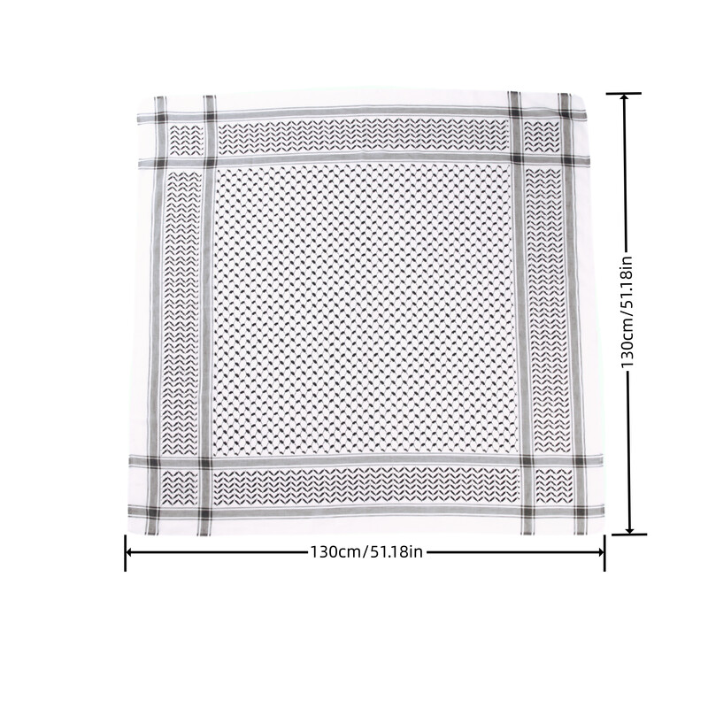 Παραδοσιακό Arafat Kuffiyeh Παλαιστινιακό Ασπρόμαυρο Αραβικό Κασκόλ Kafiya Shemagh Keffiyeh Μέσης Ανατολής Μαντίλι Ζακάρ Headwrap