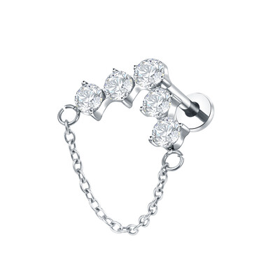 1 buc. Cercei tip titan G23 pentru cartilajul urechii Helix Daith Piercing Tragus pentru femei cu fir intern Labret Piercing inel pentru buze 16G