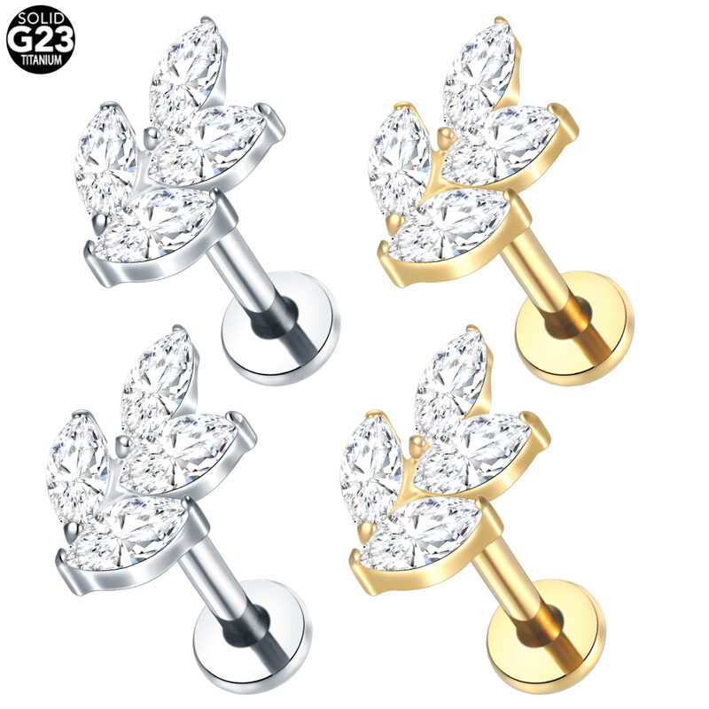 1 buc. Cercei tip titan G23 pentru cartilajul urechii Helix Daith Piercing Tragus pentru femei cu fir intern Labret Piercing inel pentru buze 16G