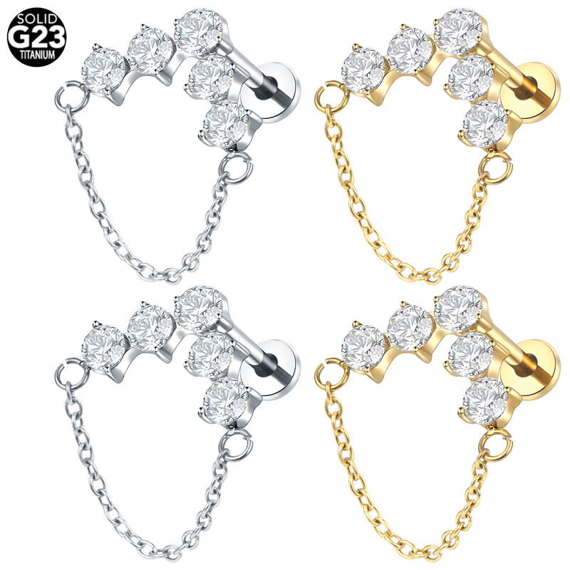 1 buc. Cercei tip titan G23 pentru cartilajul urechii Helix Daith Piercing Tragus pentru femei cu fir intern Labret Piercing inel pentru buze 16G