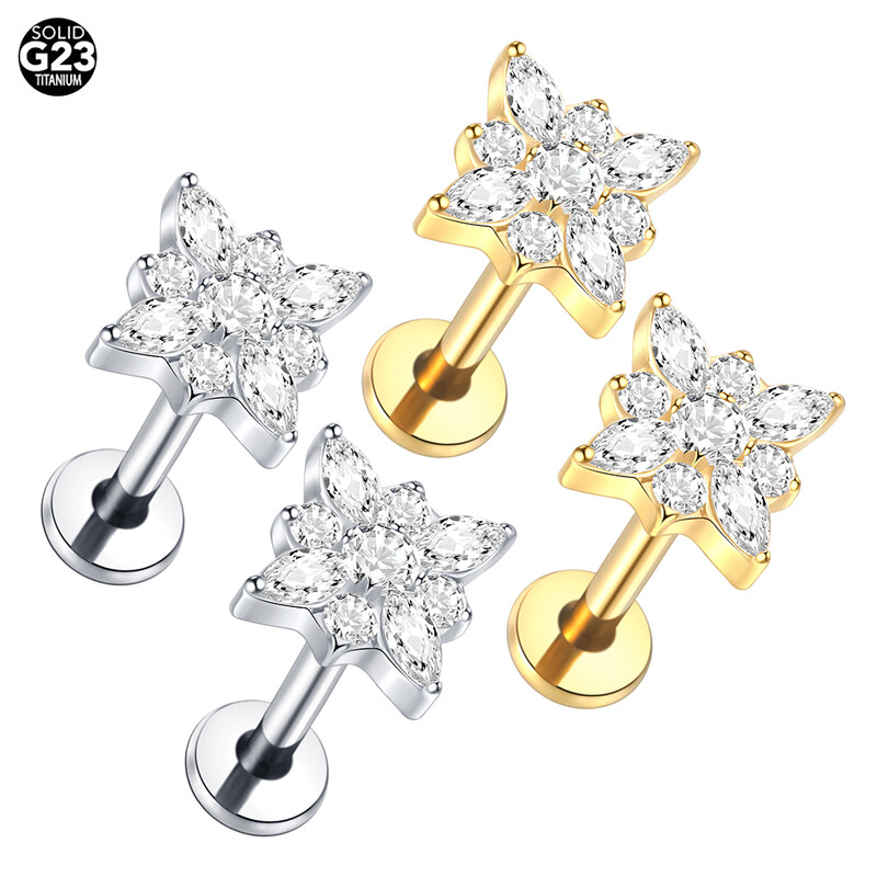 1 buc. Cercei tip titan G23 pentru cartilajul urechii Helix Daith Piercing Tragus pentru femei cu fir intern Labret Piercing inel pentru buze 16G