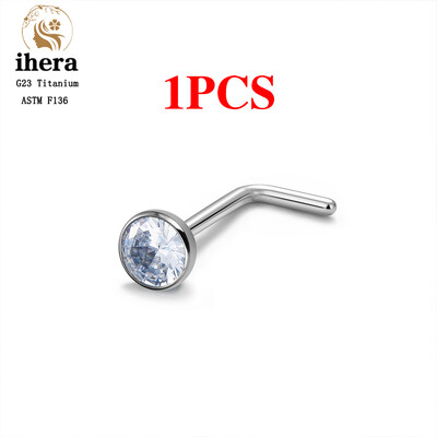 1/10 ks ASTM F136 G23 titánové piercing do nosa 20G v tvare L 2-3 mm zirkónové piercingové krúžky do tela
