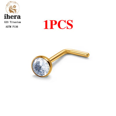 1/10 ks ASTM F136 G23 titánové piercing do nosa 20G v tvare L 2-3 mm zirkónové piercingové krúžky do tela