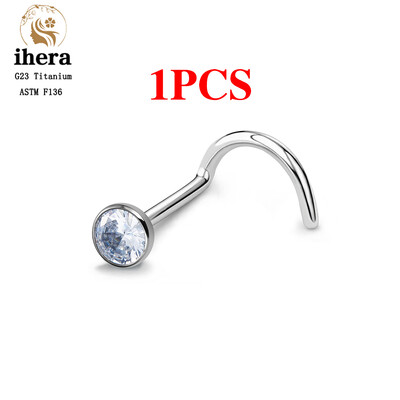 1/10 ks ASTM F136 G23 titánové piercing do nosa 20G v tvare L 2-3 mm zirkónové piercingové krúžky do tela