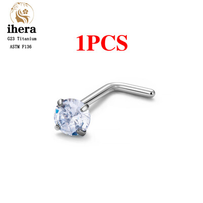 1/10 ks ASTM F136 G23 titánové piercing do nosa 20G v tvare L 2-3 mm zirkónové piercingové krúžky do tela