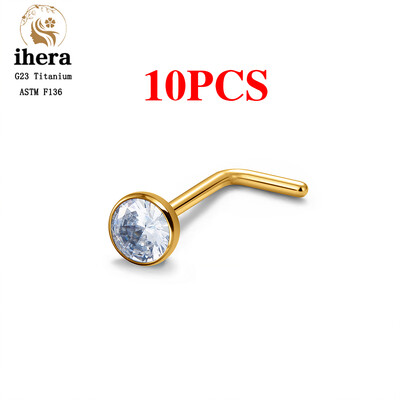 1/10 ks ASTM F136 G23 titánové piercing do nosa 20G v tvare L 2-3 mm zirkónové piercingové krúžky do tela