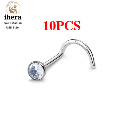 1/10 ks ASTM F136 G23 titánové piercing do nosa 20G v tvare L 2-3 mm zirkónové piercingové krúžky do tela