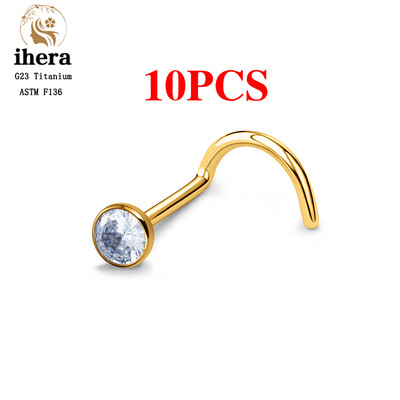 1/10 ks ASTM F136 G23 titánové piercing do nosa 20G v tvare L 2-3 mm zirkónové piercingové krúžky do tela