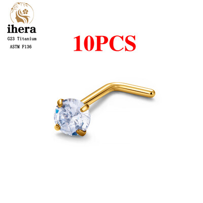 1/10 ks ASTM F136 G23 titánové piercing do nosa 20G v tvare L 2-3 mm zirkónové piercingové krúžky do tela