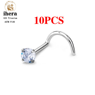 1/10 ks ASTM F136 G23 titánové piercing do nosa 20G v tvare L 2-3 mm zirkónové piercingové krúžky do tela