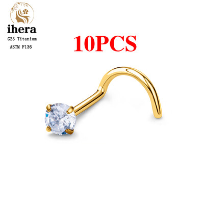1/10 ks ASTM F136 G23 titánové piercing do nosa 20G v tvare L 2-3 mm zirkónové piercingové krúžky do tela