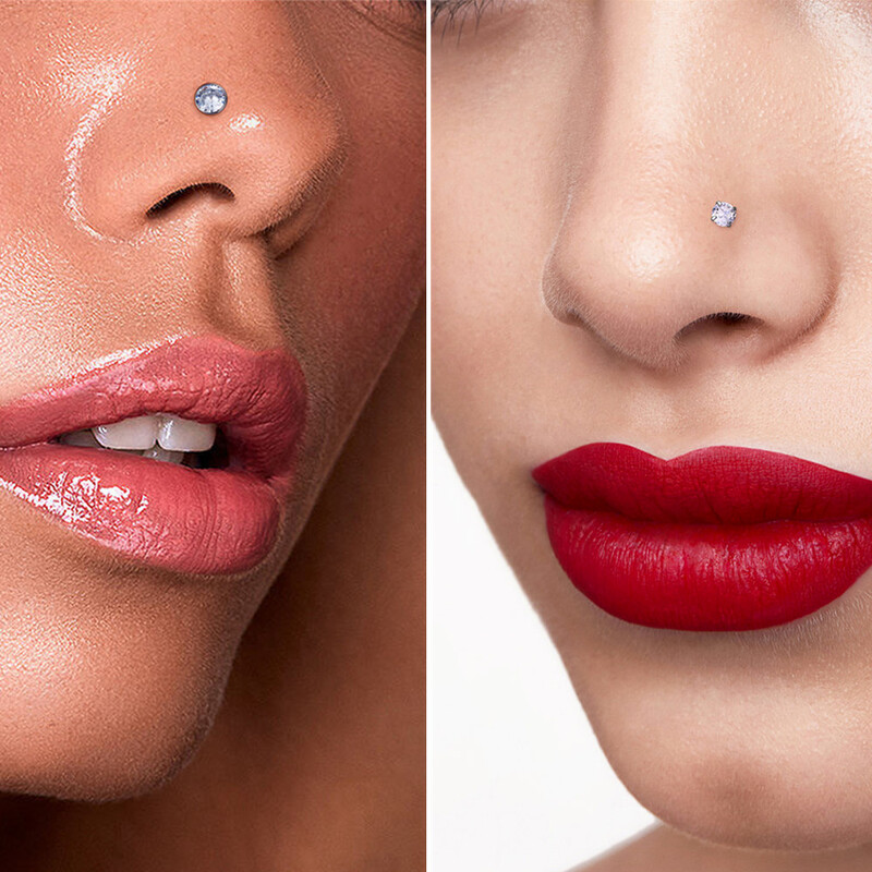 1/10 ks ASTM F136 G23 titánové piercing do nosa 20G v tvare L 2-3 mm zirkónové piercingové krúžky do tela