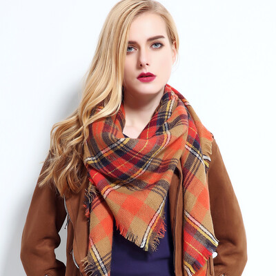 2024. Najnoviji dizajnerski šalovi Ženski luksuzni karirani šalovi Šalovi Brand Pleteni Bufandas od kašmira Invierno Mujer Fashion Bandana Wrap