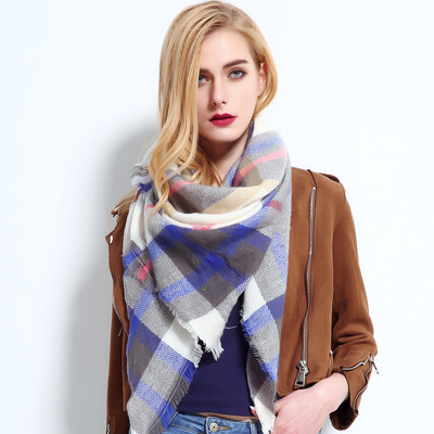 2024. Najnoviji dizajnerski šalovi Ženski luksuzni karirani šalovi Šalovi Brand Pleteni Bufandas od kašmira Invierno Mujer Fashion Bandana Wrap