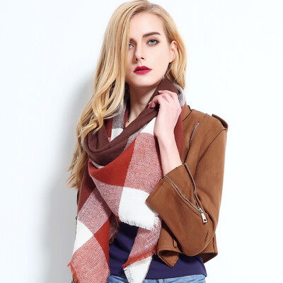 2024. Najnoviji dizajnerski šalovi Ženski luksuzni karirani šalovi Šalovi Brand Pleteni Bufandas od kašmira Invierno Mujer Fashion Bandana Wrap