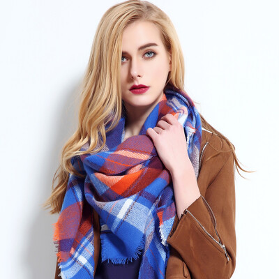 2024. Najnoviji dizajnerski šalovi Ženski luksuzni karirani šalovi Šalovi Brand Pleteni Bufandas od kašmira Invierno Mujer Fashion Bandana Wrap