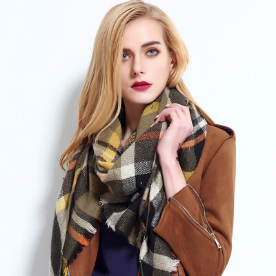 2024. Najnoviji dizajnerski šalovi Ženski luksuzni karirani šalovi Šalovi Brand Pleteni Bufandas od kašmira Invierno Mujer Fashion Bandana Wrap