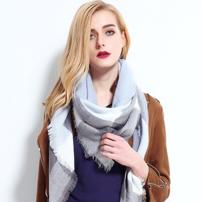 2024. Najnoviji dizajnerski šalovi Ženski luksuzni karirani šalovi Šalovi Brand Pleteni Bufandas od kašmira Invierno Mujer Fashion Bandana Wrap