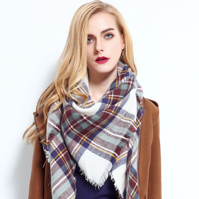 2024. Najnoviji dizajnerski šalovi Ženski luksuzni karirani šalovi Šalovi Brand Pleteni Bufandas od kašmira Invierno Mujer Fashion Bandana Wrap