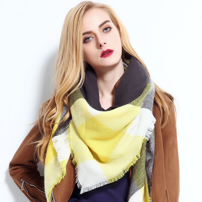 2024. Najnoviji dizajnerski šalovi Ženski luksuzni karirani šalovi Šalovi Brand Pleteni Bufandas od kašmira Invierno Mujer Fashion Bandana Wrap