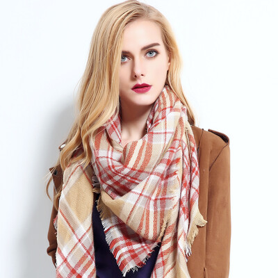 2024. Najnoviji dizajnerski šalovi Ženski luksuzni karirani šalovi Šalovi Brand Pleteni Bufandas od kašmira Invierno Mujer Fashion Bandana Wrap