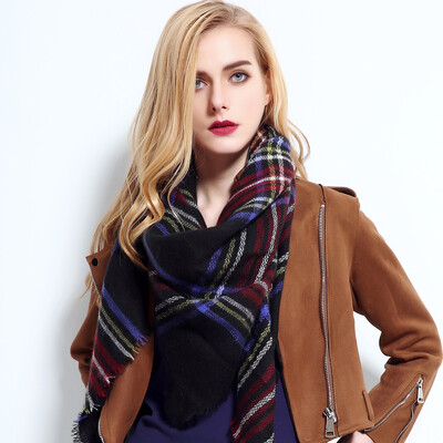 2024. Najnoviji dizajnerski šalovi Ženski luksuzni karirani šalovi Šalovi Brand Pleteni Bufandas od kašmira Invierno Mujer Fashion Bandana Wrap