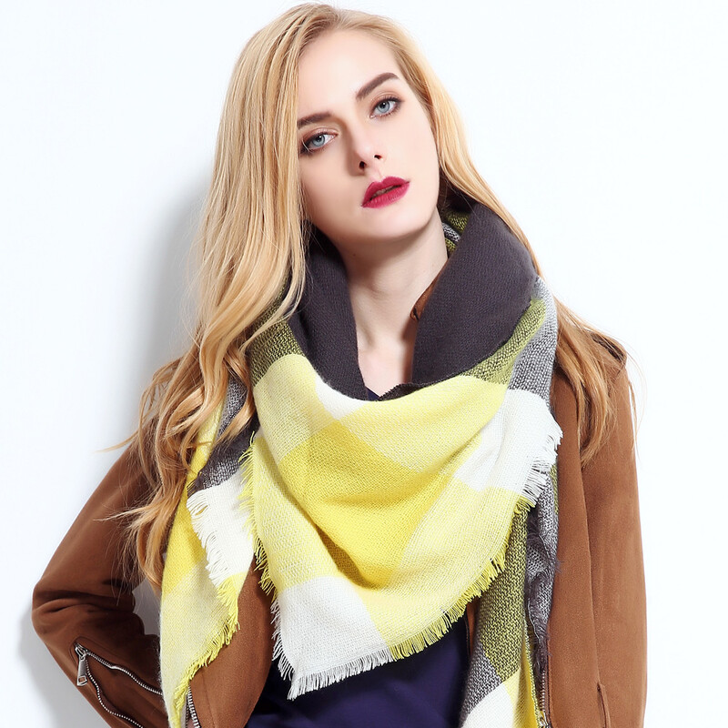 2024. Najnoviji dizajnerski šalovi Ženski luksuzni karirani šalovi Šalovi Brand Pleteni Bufandas od kašmira Invierno Mujer Fashion Bandana Wrap