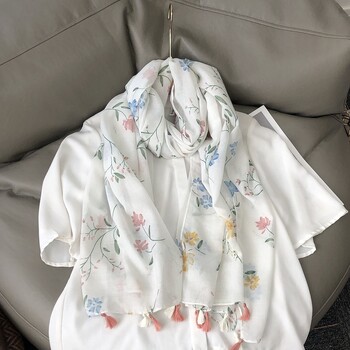 36 σχέδια Floral print Voile Φούντα σάλι βισκόζης Κασκόλ Μαλακό λεπτό περιτύλιγμα Pashmina Headband Bufandas Muslim Hijab Sjaal 180*90cm