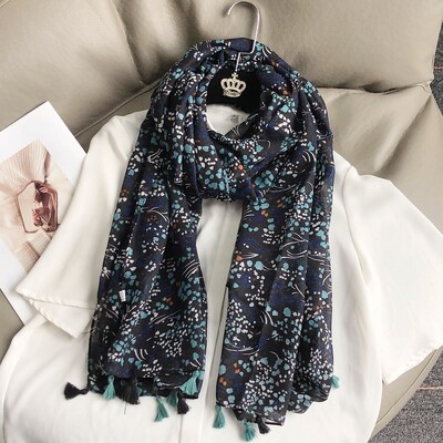 36 σχέδια Floral print Voile Φούντα σάλι βισκόζης Κασκόλ Μαλακό λεπτό περιτύλιγμα Pashmina Headband Bufandas Muslim Hijab Sjaal 180*90cm