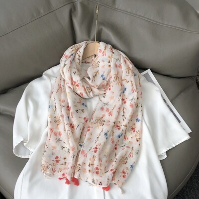 36 σχέδια Floral print Voile Φούντα σάλι βισκόζης Κασκόλ Μαλακό λεπτό περιτύλιγμα Pashmina Headband Bufandas Muslim Hijab Sjaal 180*90cm