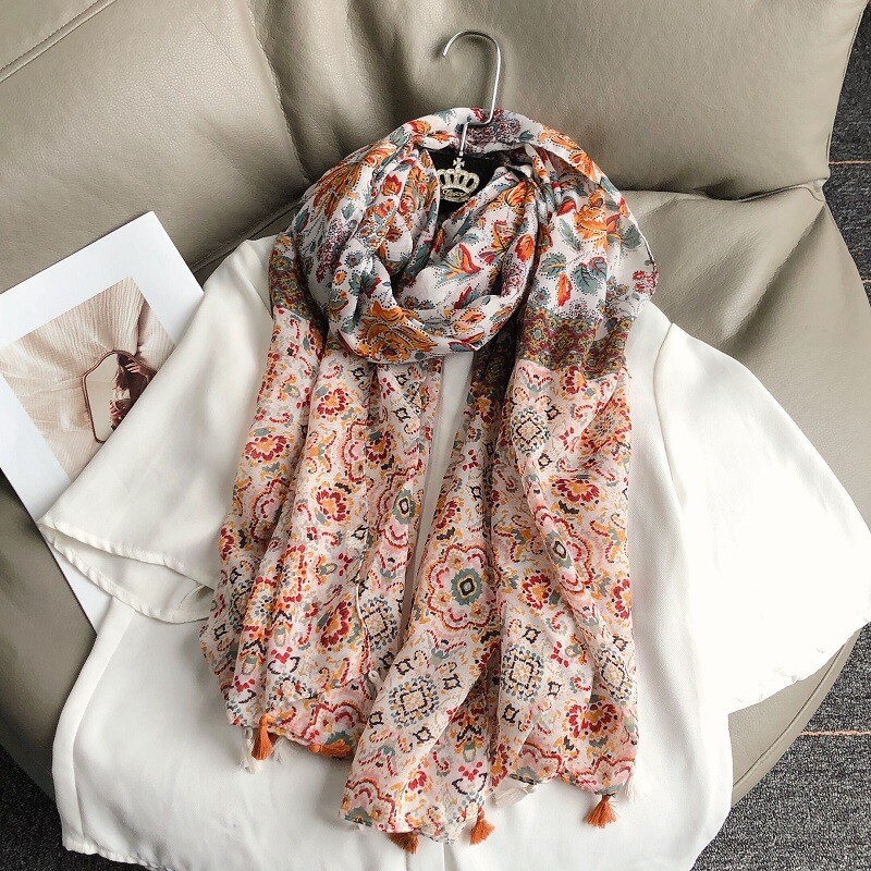 36 σχέδια Floral print Voile Φούντα σάλι βισκόζης Κασκόλ Μαλακό λεπτό περιτύλιγμα Pashmina Headband Bufandas Muslim Hijab Sjaal 180*90cm