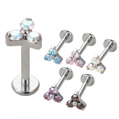 ASTM F136 titan CZ triunghi de piatră Labret Stud Helix Urechi Cartilage Cercei PIERC urechi Studs Lip Ring Bar Body Piercing Bijuterii