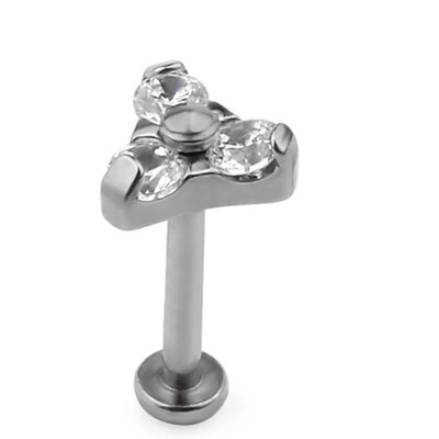 ASTM F136 titan CZ triunghi de piatră Labret Stud Helix Urechi Cartilage Cercei PIERC urechi Studs Lip Ring Bar Body Piercing Bijuterii