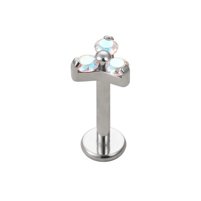 ASTM F136 titan CZ triunghi de piatră Labret Stud Helix Urechi Cartilage Cercei PIERC urechi Studs Lip Ring Bar Body Piercing Bijuterii