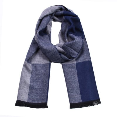 Európai és amerikai kockás kasmírszerű férfi sál bojt vastagított meleg fonallal festett téli sál férfi külkereskedelmi nagykereskedés