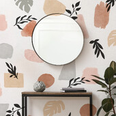 Autocolante de perete Boho Terrazzo Model geometric neregulat Plante cu frunze Abstracte Moderne Decalcomanii de perete pentru living dormitor Decor