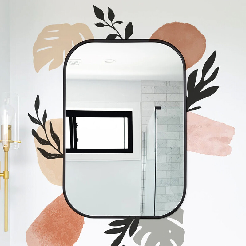 Autocolante de perete Boho Terrazzo Model geometric neregulat Plante cu frunze Abstracte Moderne Decalcomanii de perete pentru living dormitor Decor