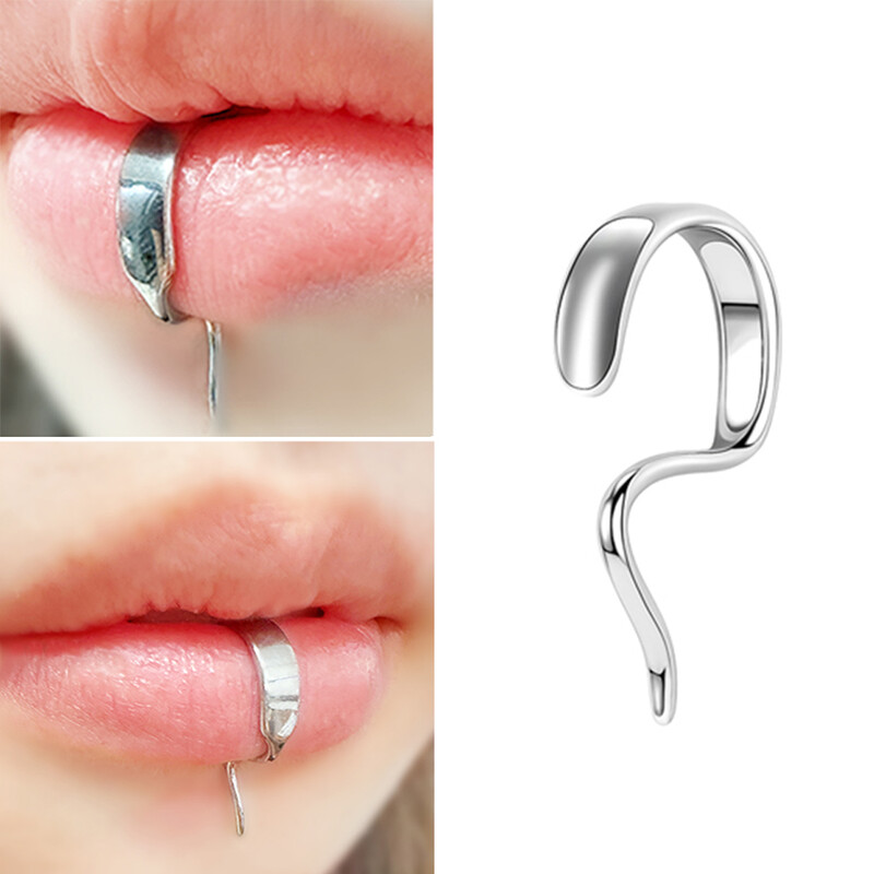 F136 Inel pentru buze din titan Inel pentru buză fără orificii Inel pentru buza inferioară unic Bijuterii pentru piercing pentru corp